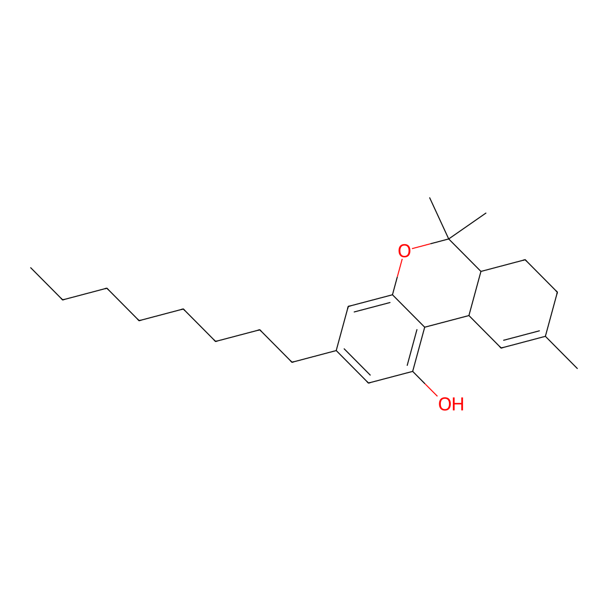 Delta9-THC-C8 molecular structure, CAS 2552798-63-5