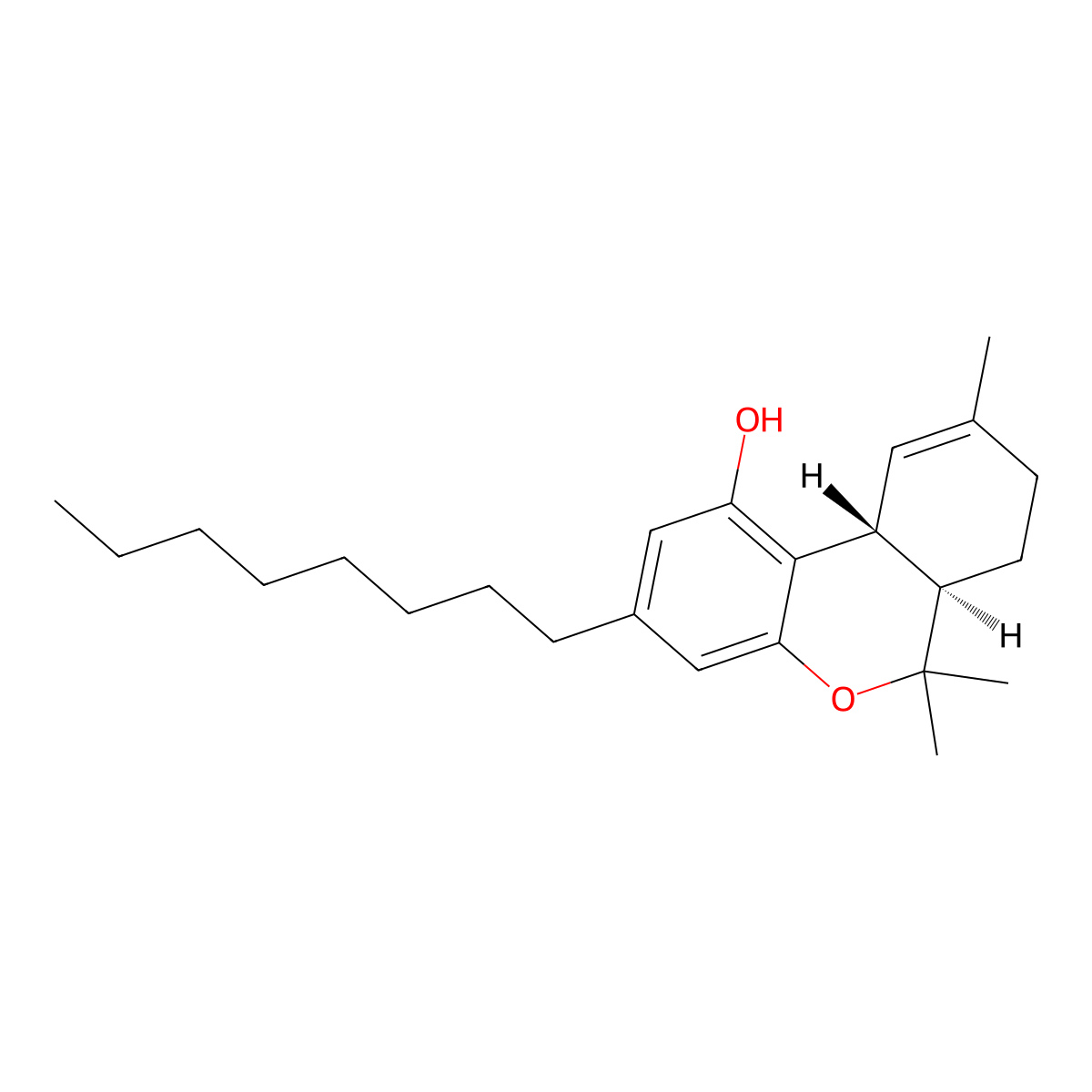 Delta9-THC-C8 molecular structure, CAS 2552798-63-5
