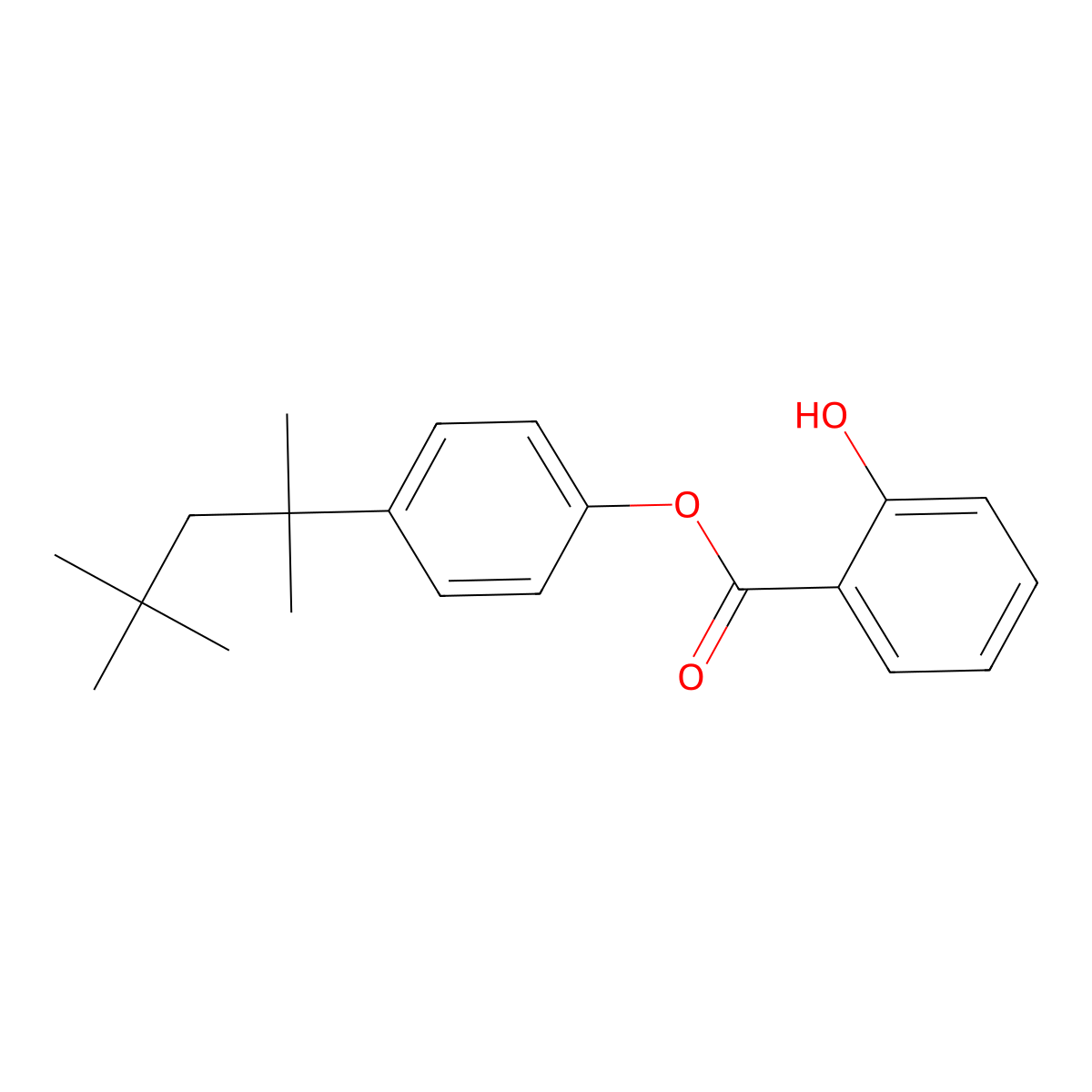 4-(tert-Octyl)phenyl salicylate molecular structure, CAS 2553-08-4