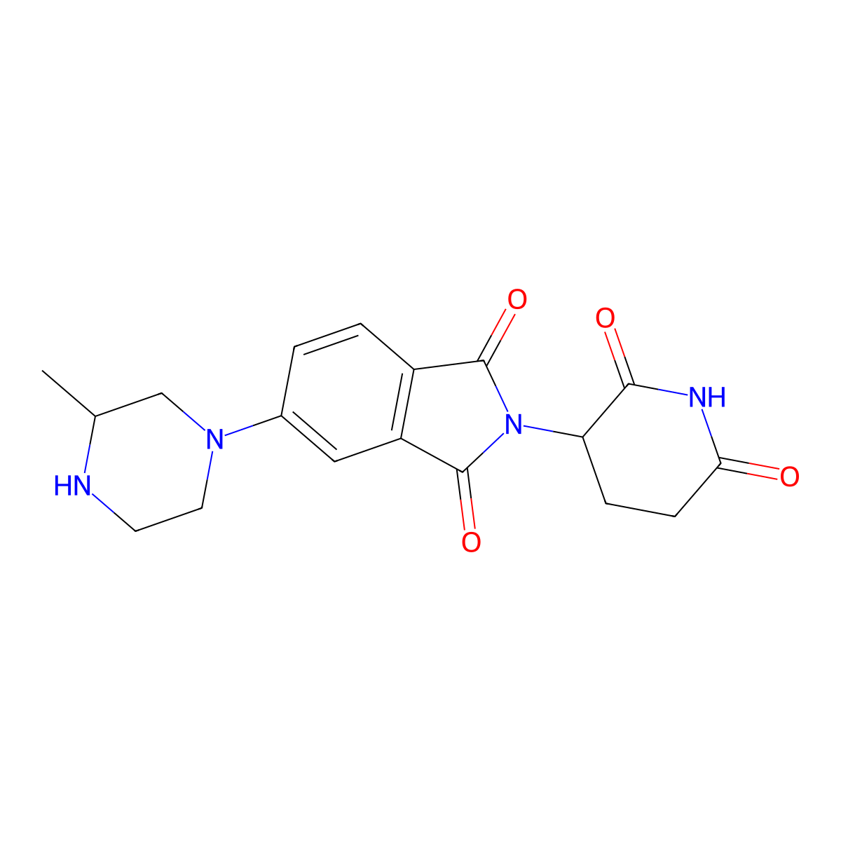 2-(2,6-dioxopiperidin-3-yl)-5-[(3S)-3-methylpiperazin-1-yl]-2,3-dihydro-1H-isoindole-1,3-dione molecular structure, CAS 2553108-25-9