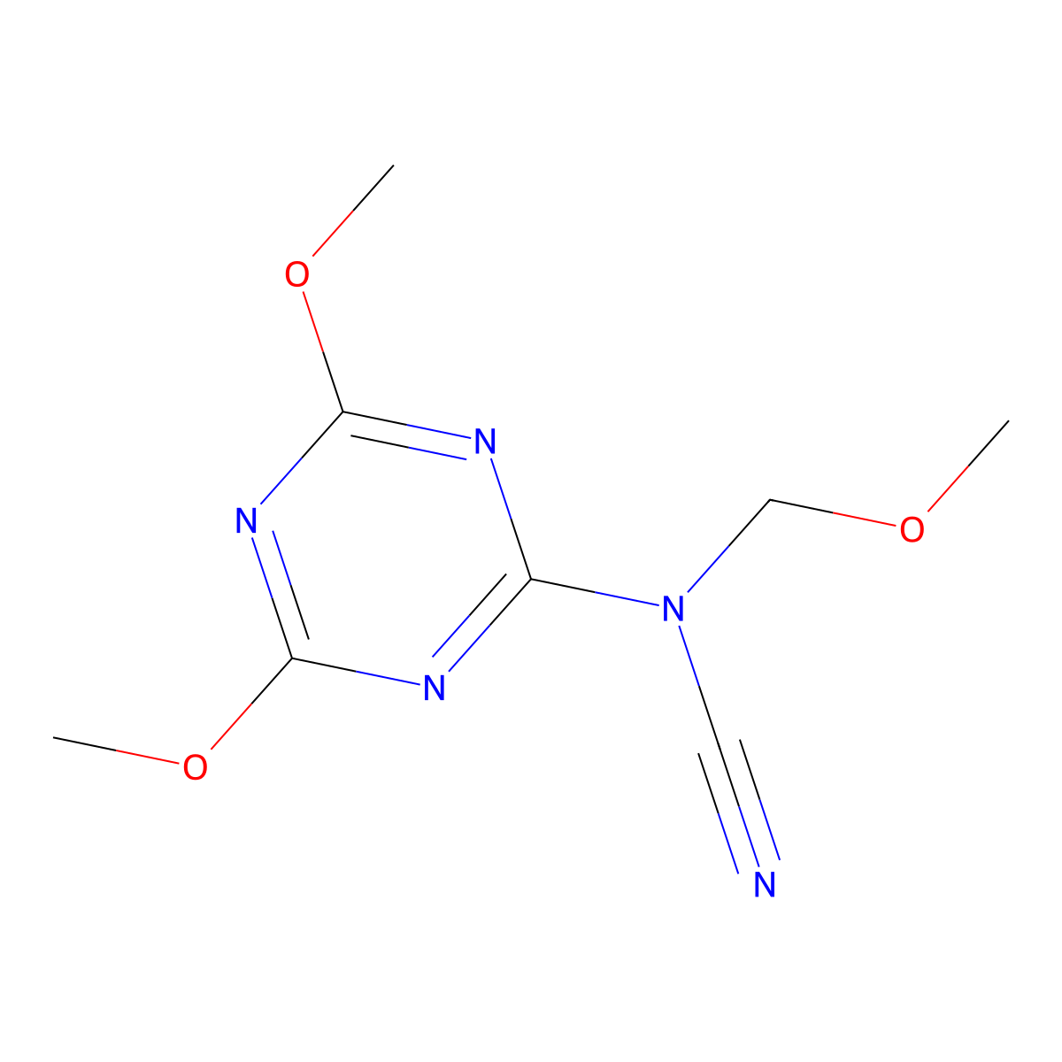 (4,6-Dimethoxy-1,3,5-triazin-2-yl)-(methoxymethyl)cyanamide molecular structure, CAS 255379-27-2