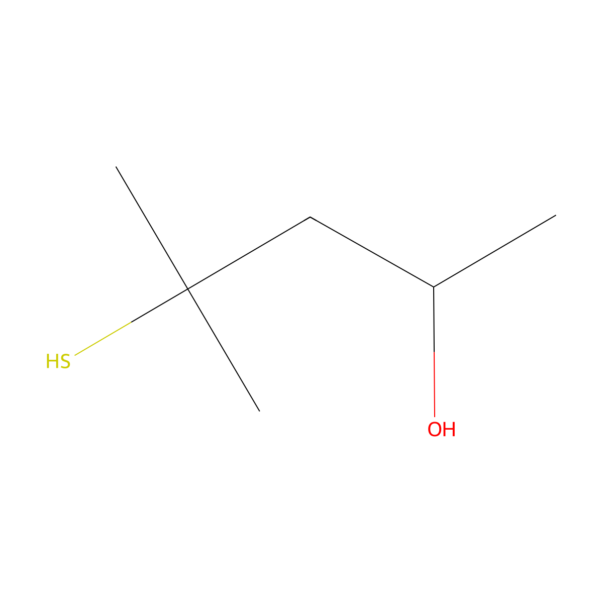 4-Mercapto-4-methyl-2-pentanol, (+-)- molecular structure, CAS 255391-65-2