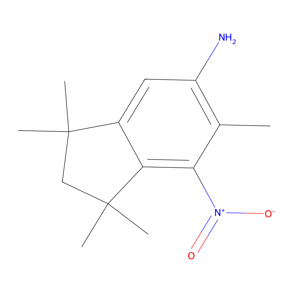 1,1,3,3,6-Pentamethyl-7-nitro-5-indanamine molecular structure, CAS 255393-53-4