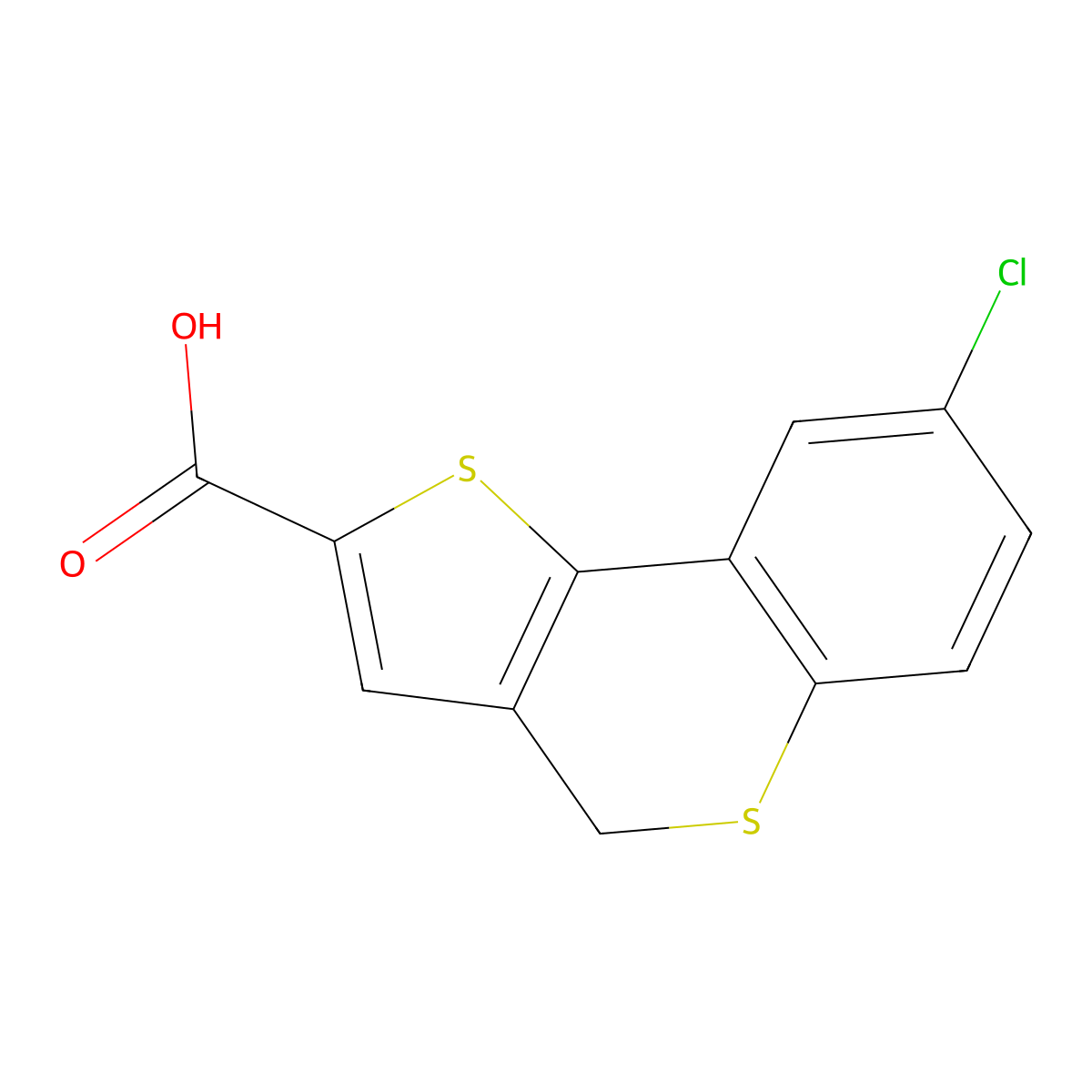 8-chloro-4H-thieno[3,2-c]thiochromene-2-carboxylic acid molecular structure, CAS 255395-56-3