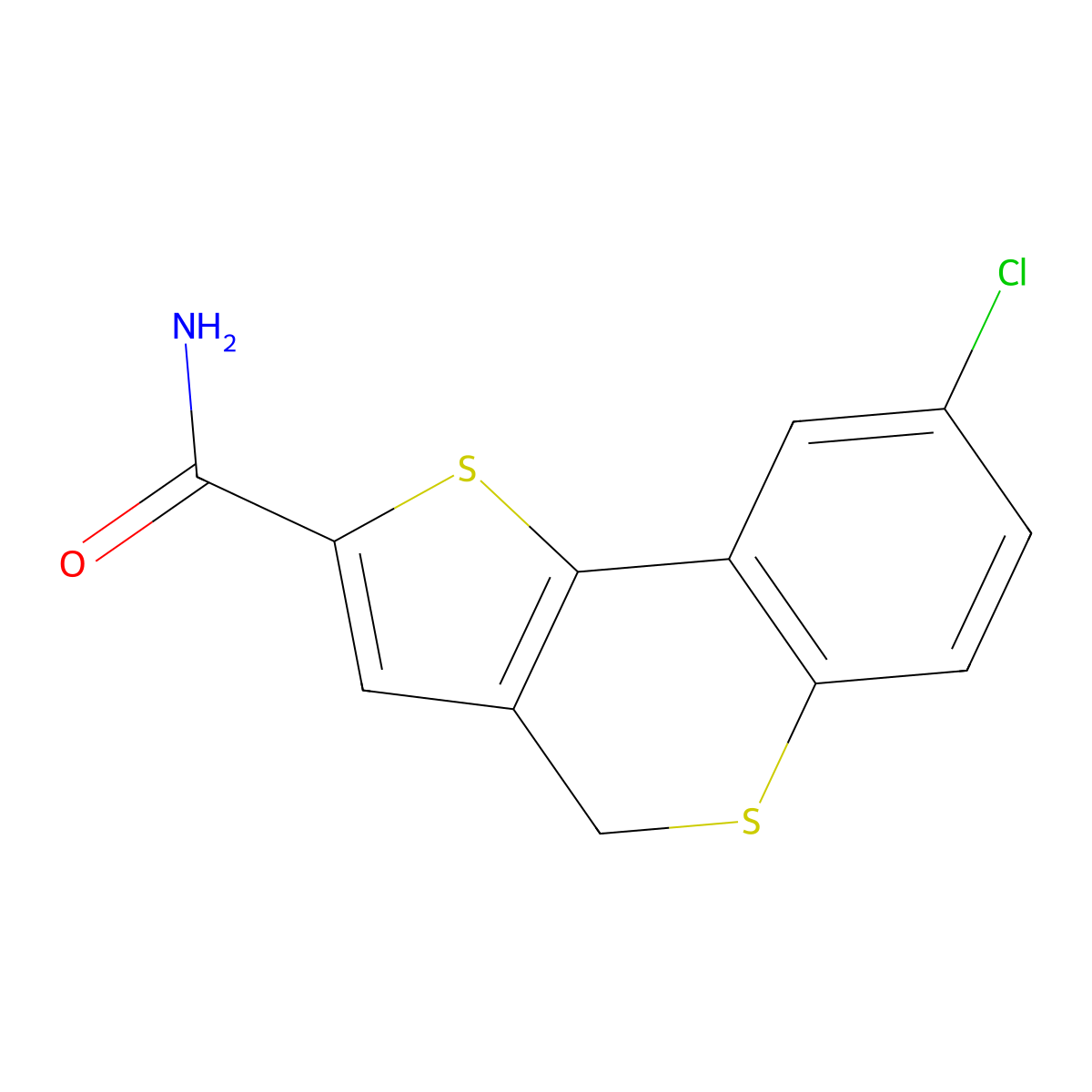 8-Chloro-4H-thieno[3,2-c][1]benzothiopyran-2-carboxamide molecular structure, CAS 255395-57-4