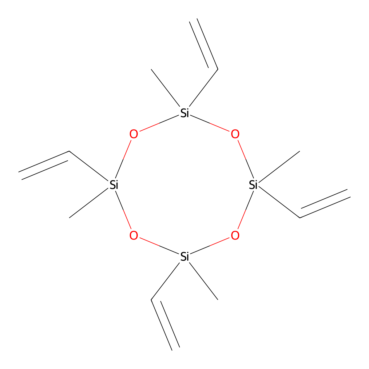 1,3,5,7-Tetramethyl-1,3,5,7-tetravinylcyclotetrasiloxane molecular structure, CAS 2554-06-5
