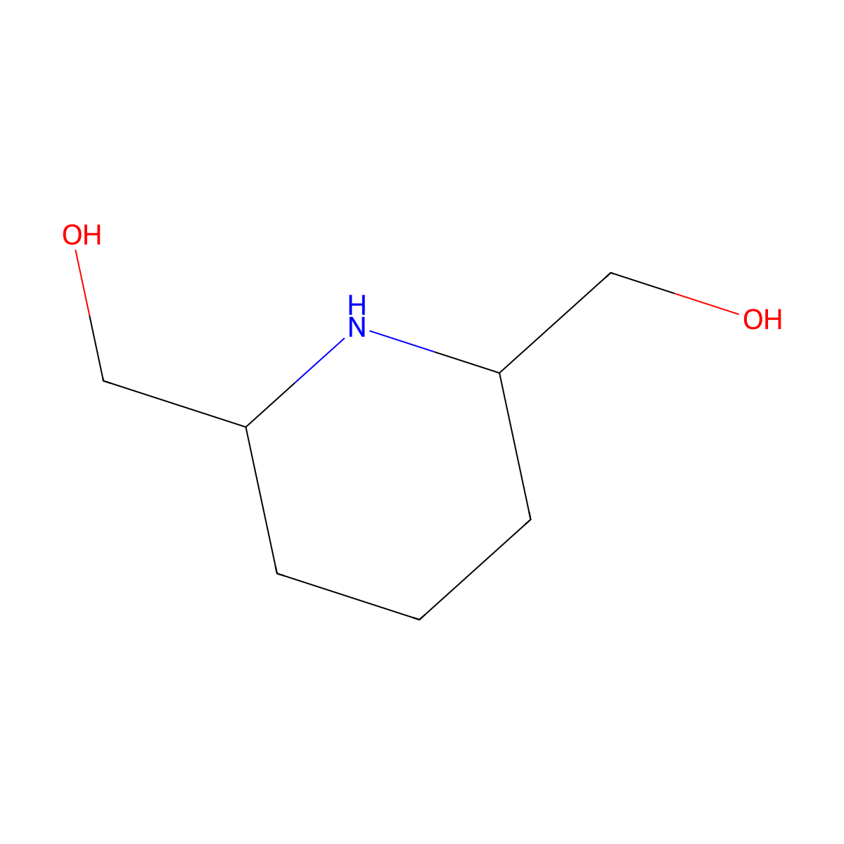 ((2R,6S)-Piperidine-2,6-diyl)dimethanol molecular structure, CAS 2554-60-1