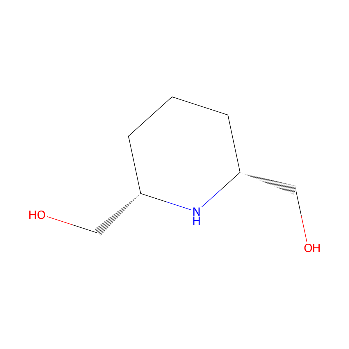 ((2R,6S)-Piperidine-2,6-diyl)dimethanol molecular structure, CAS 2554-60-1