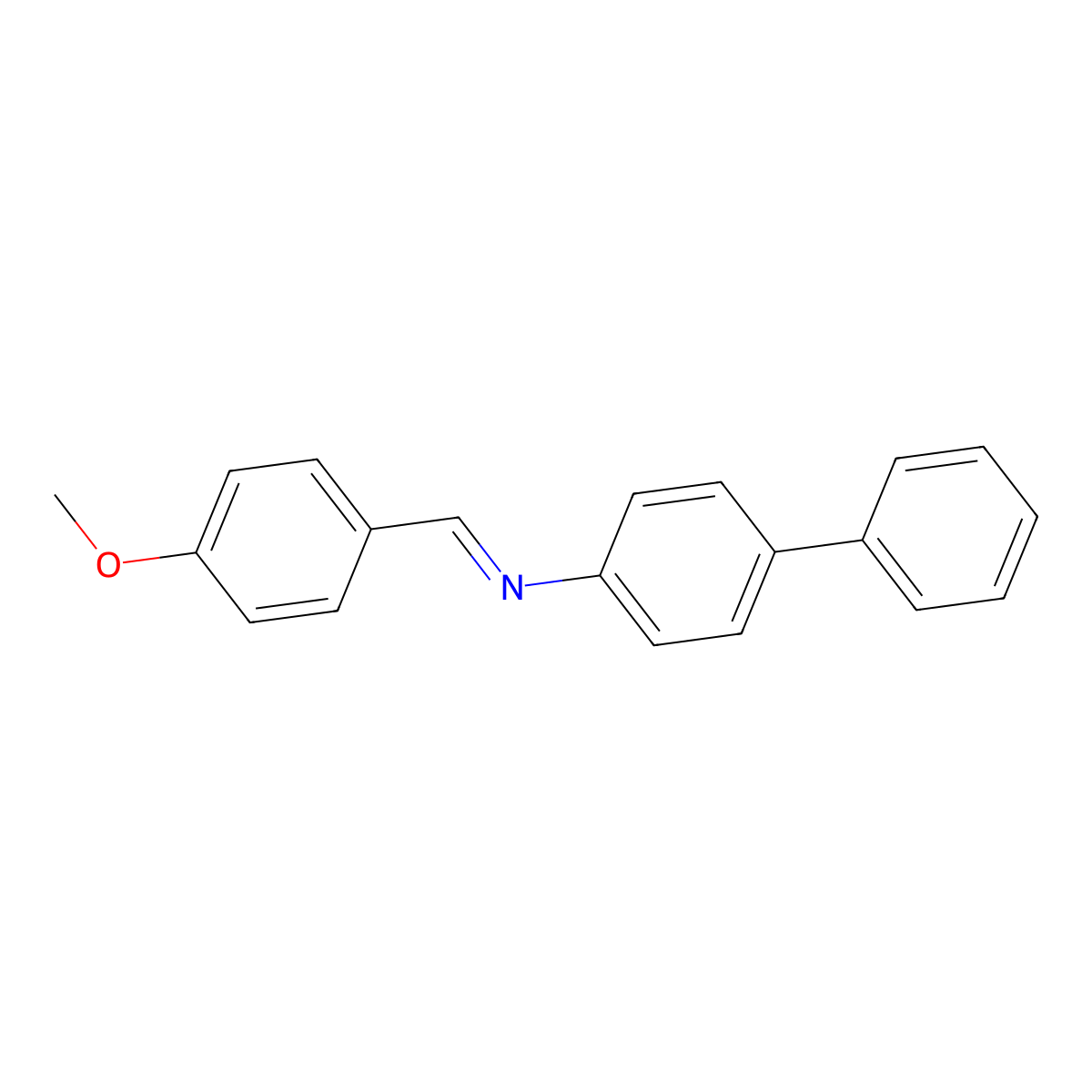 p-Methoxybenzylidene p-biphenylamine molecular structure, CAS 25543-63-9