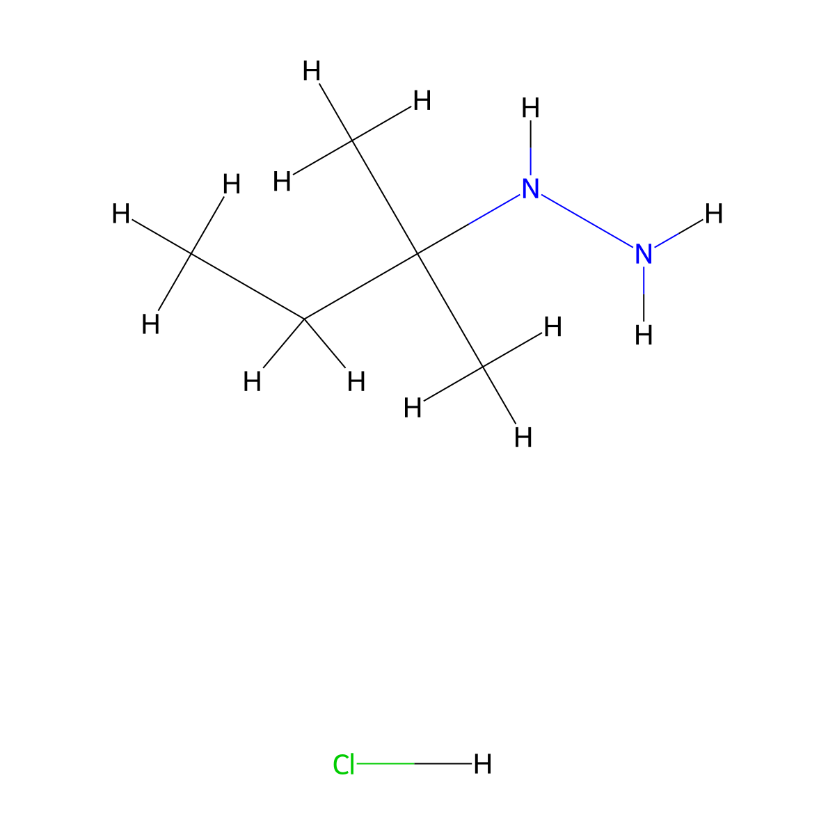 T-Amylhydrazine hydrochloride molecular structure, CAS 25544-81-4