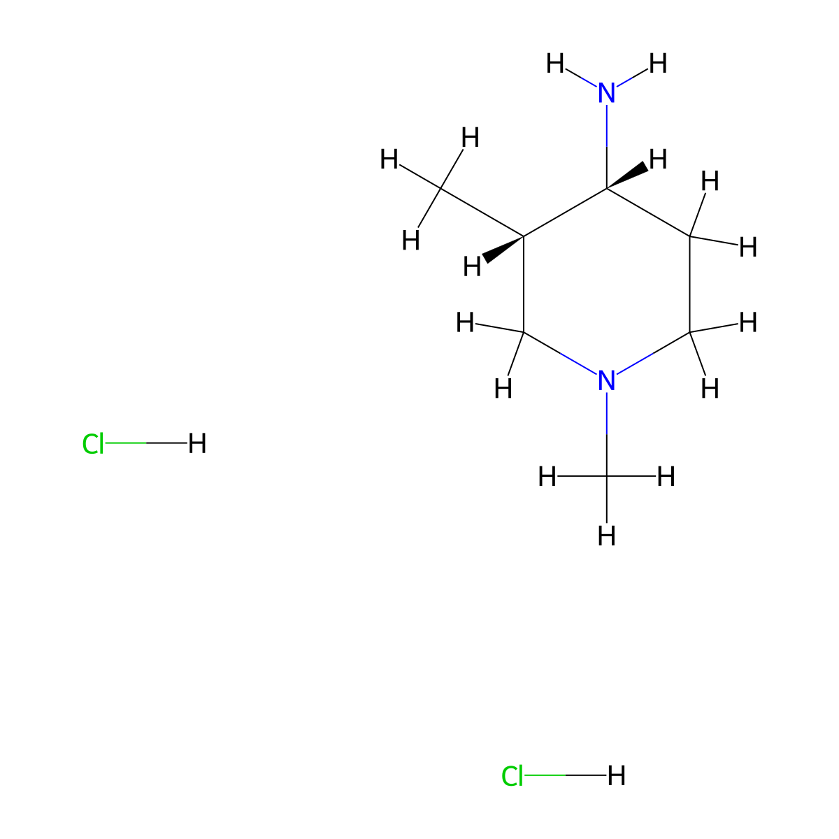 (3S, 4R)-1,3-Dimethyl-piperidin-4-ylamine dihydrochloride molecular structure, CAS 2554775-89-0