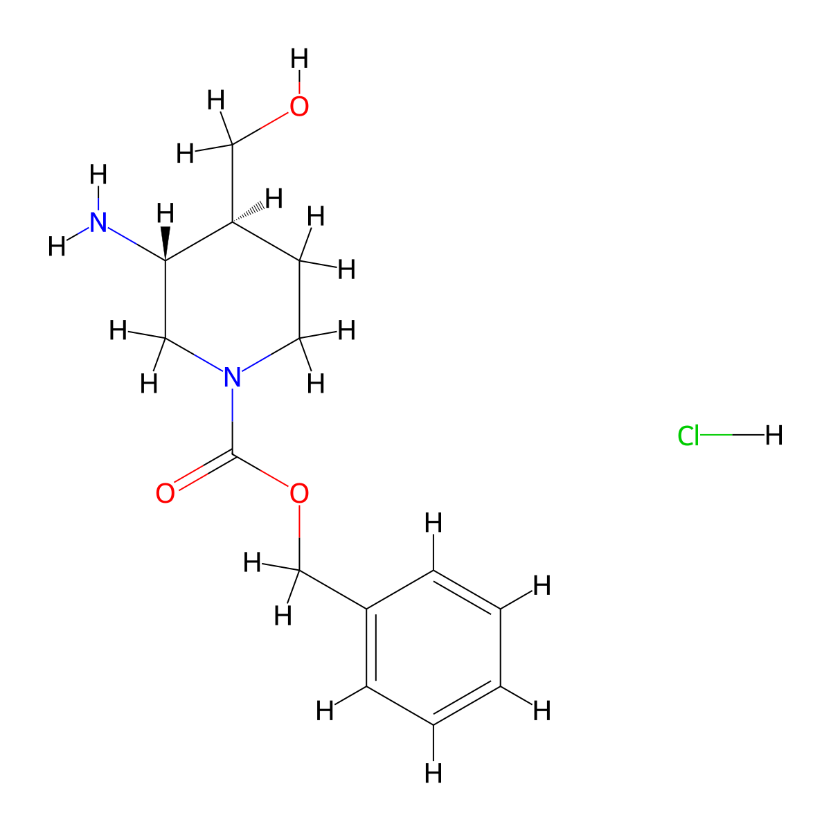 trans-3-Amino-4-hydroxymethyl-piperidine-1-carboxylic acid benzyl ester hydrochloride molecular structure, CAS 2554775-93-6