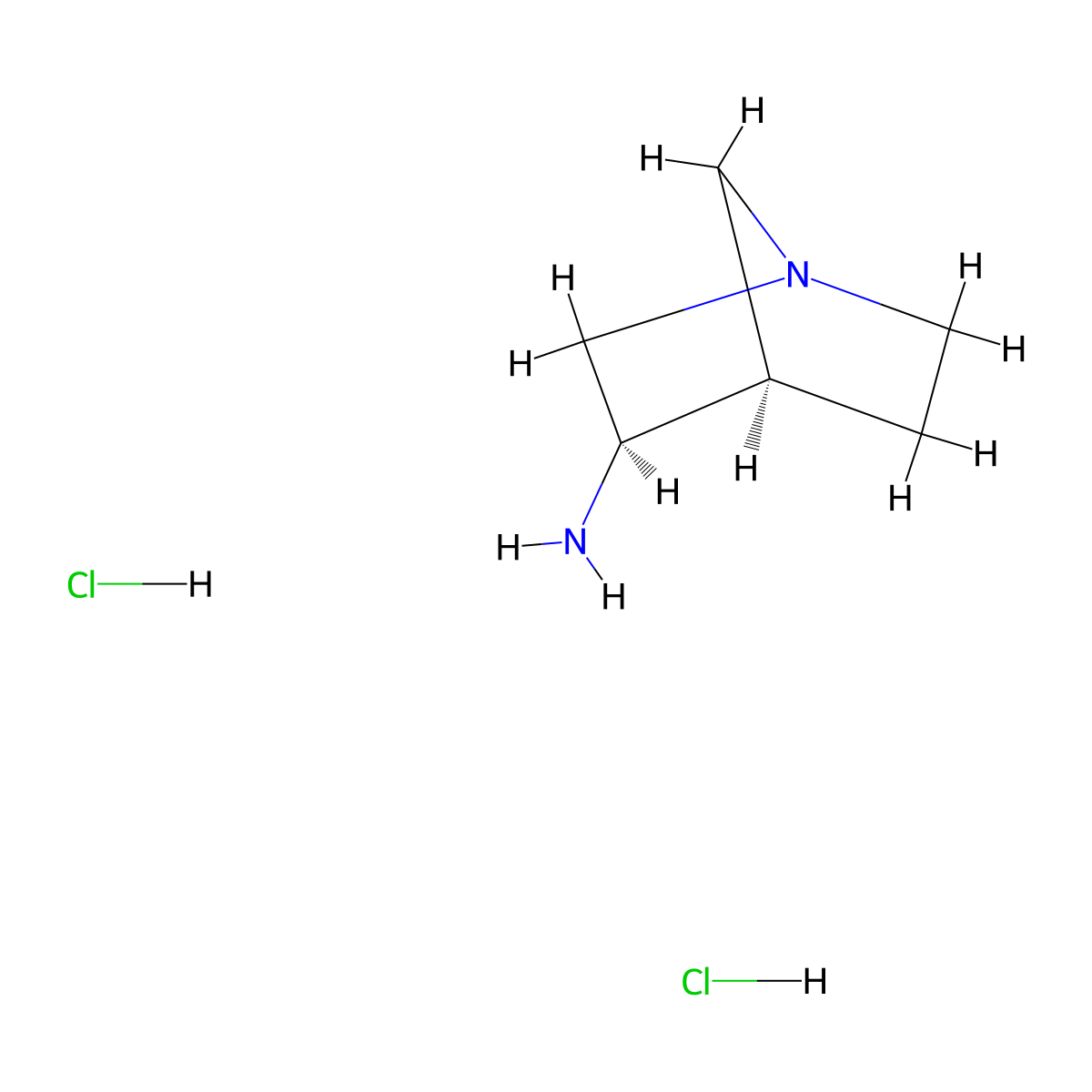 (1S,3R,4R)-1-Aza-bicyclo[2.2.1]hept-3-ylamine dihydrochloride molecular structure, CAS 2554776-01-9