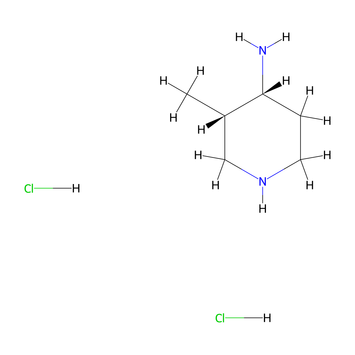 cis-3-Methyl-piperidin-4-ylamine dihydrochloride molecular structure, CAS 2554776-07-5