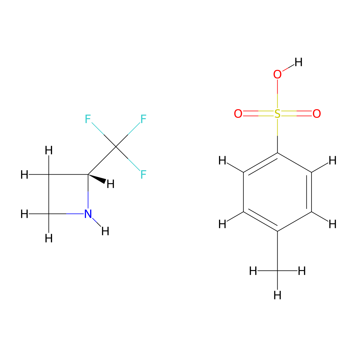 (R)-2-(trifluoromethyl)azetidine tosylate molecular structure, CAS 2554776-09-7