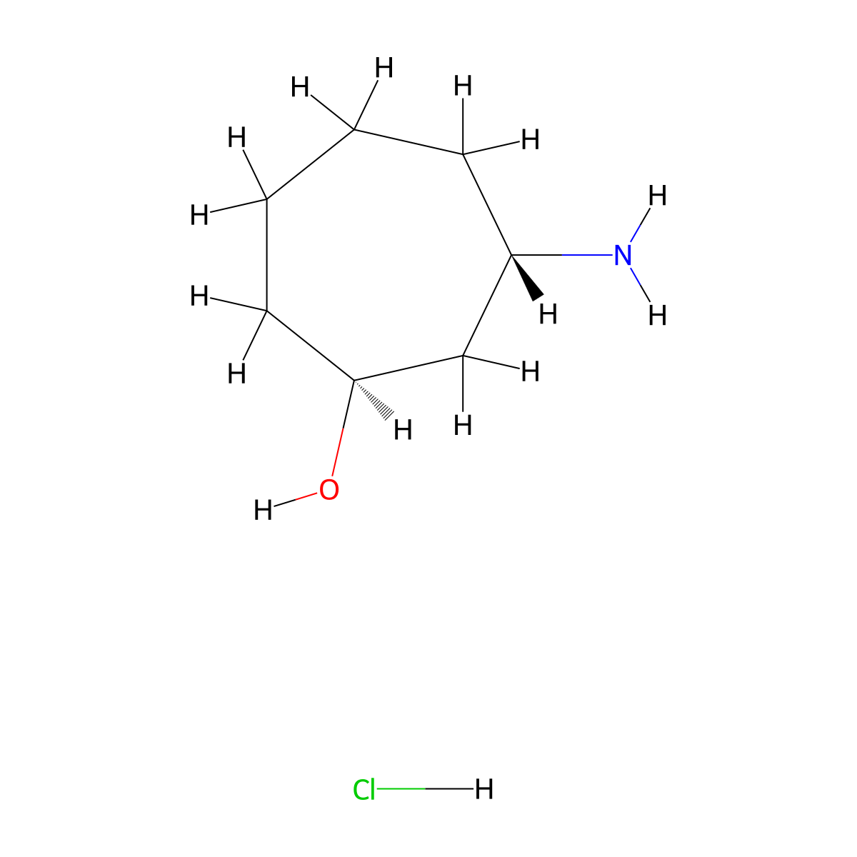 trans-3-Amino-cycloheptanol hydrochloride molecular structure, CAS 2554776-12-2
