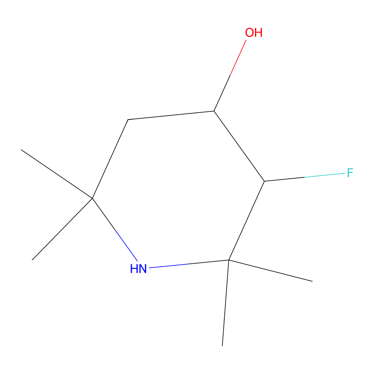 3-Fluoro-2,2,6,6-tetramethylpiperidin-4-ol molecular structure, CAS 2554841-88-0