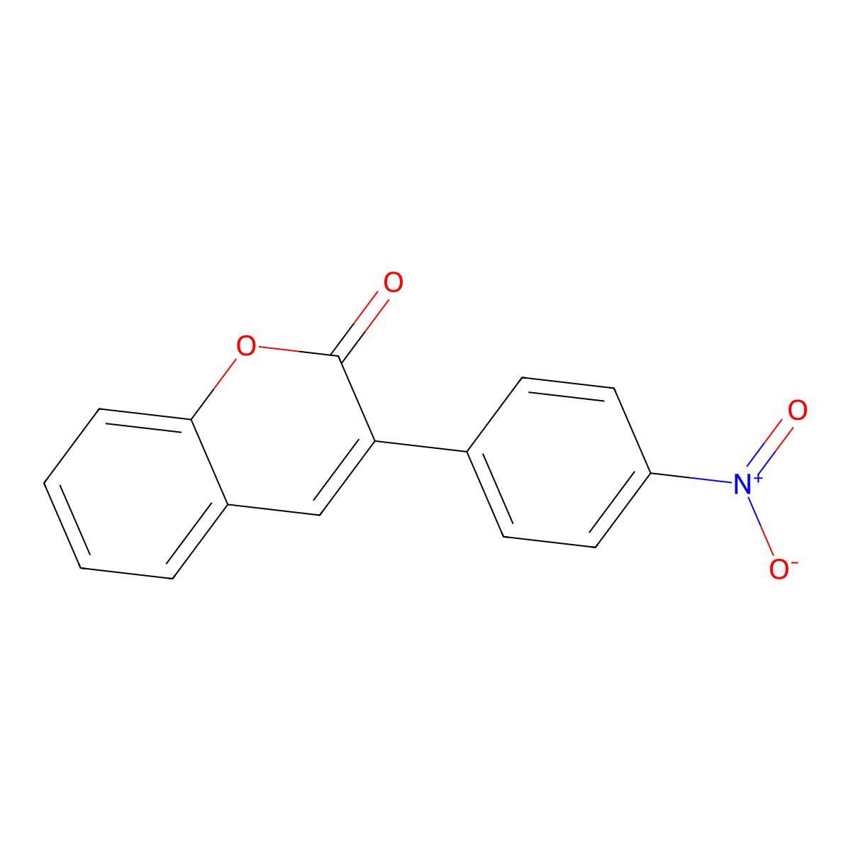3-(4-nitrophenyl)-2H-chromen-2-one molecular structure, CAS 2555-25-1