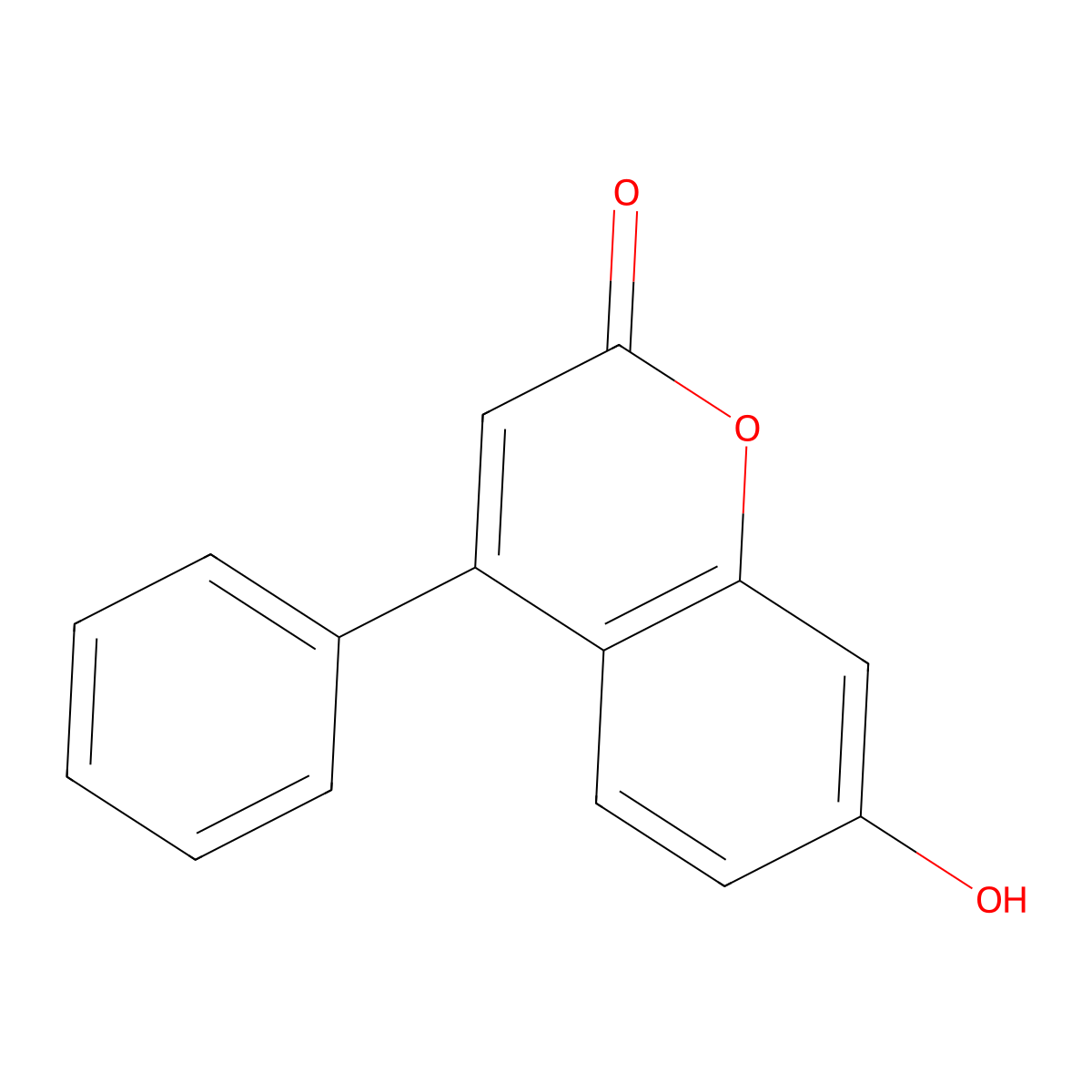 7-Hydroxy-4-phenylcoumarin molecular structure, CAS 2555-30-8