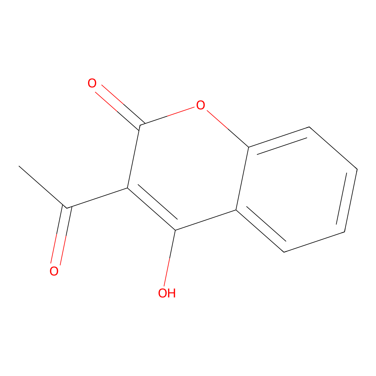 3-Acetyl-4-hydroxy-2H-chromen-2-one molecular structure, CAS 2555-37-5