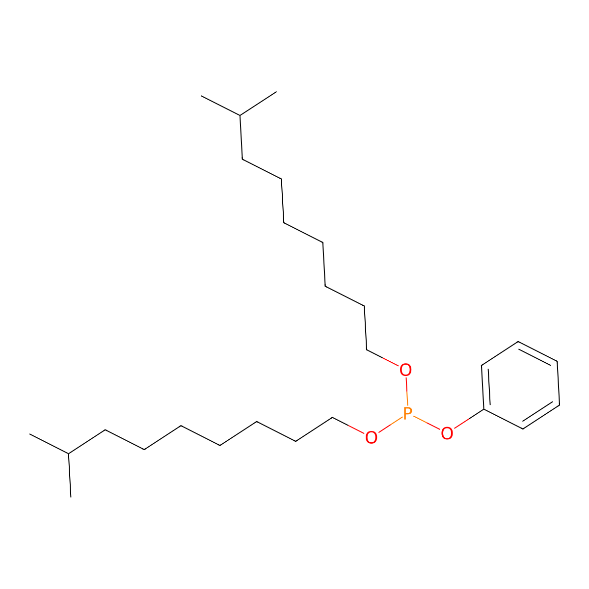 Phosphorous acid, diisodecyl phenyl ester molecular structure, CAS 25550-98-5