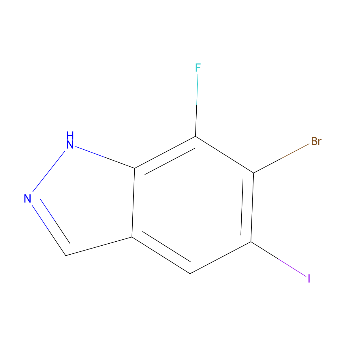 6-Bromo-7-fluoro-5-iodo-1H-indazole molecular structure, CAS 2555019-46-8