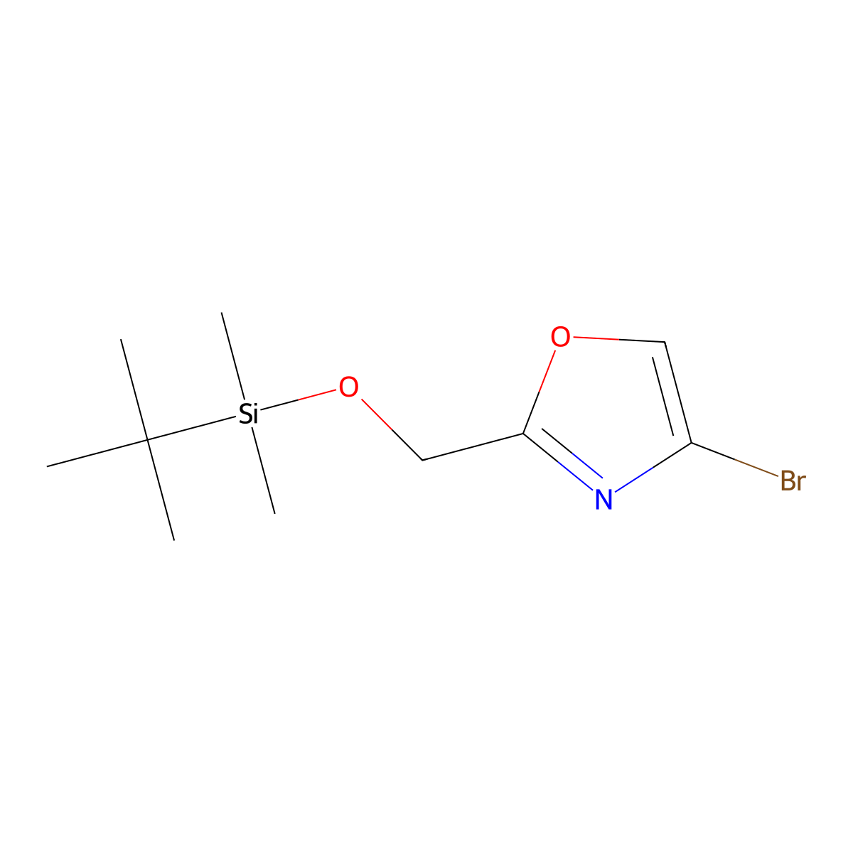 4-Bromo-2-(tert-butyl-dimethyl-silanyloxymethyl)-oxazole molecular structure, CAS 2555249-81-3