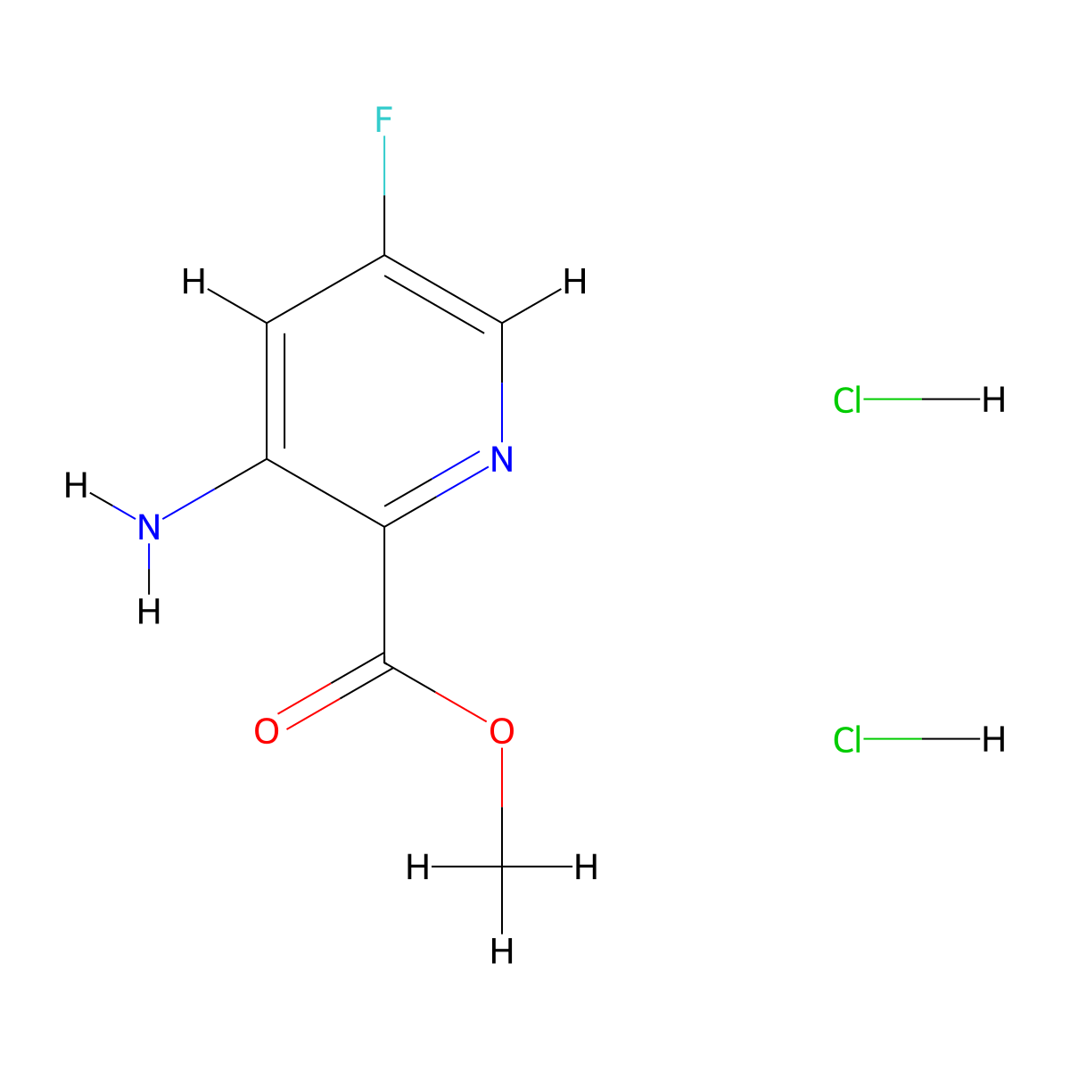 3-Amino-5-fluoro-pyridine-2-carboxylic acid methyl ester dihydrochloride molecular structure, CAS 2555249-82-4