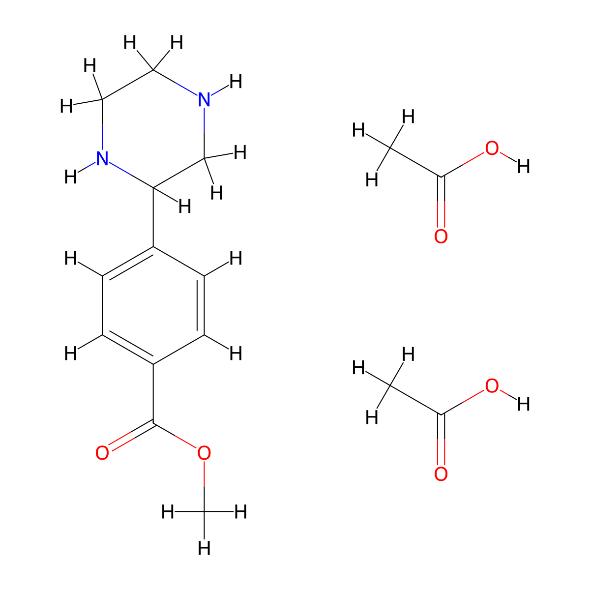 Methyl 4-(piperazin-2-YL)benzoate diacetate molecular structure, CAS 2555249-90-4