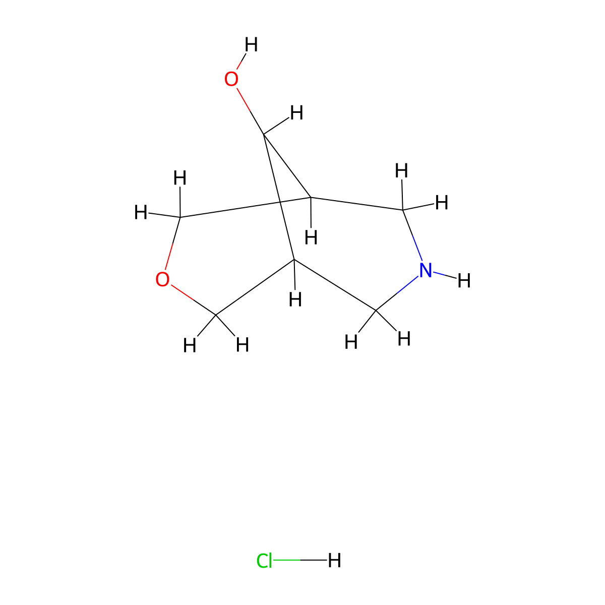 3-Oxa-7-azabicyclo[3.3.1]nonan-9-ol hydrochloride molecular structure, CAS 2555249-91-5