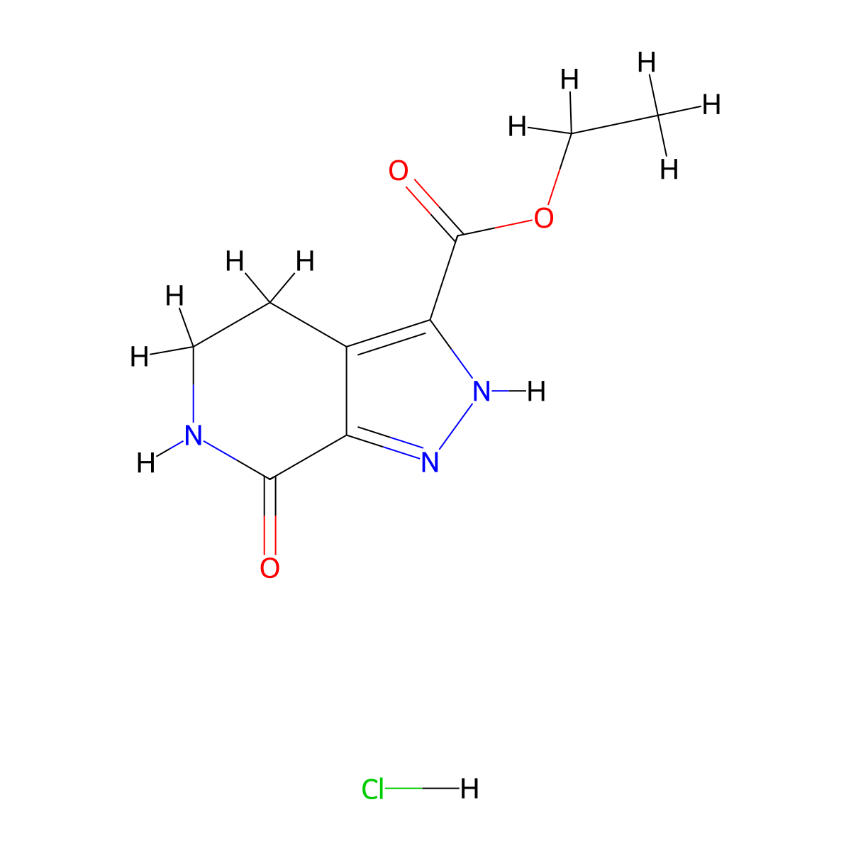 Ethyl 7-oxo-4,5,6,7-tetrahydro-2H-pyrazolo[3,4-C]pyridine-3-carboxylate hydrochloride molecular structure, CAS 2555249-95-9
