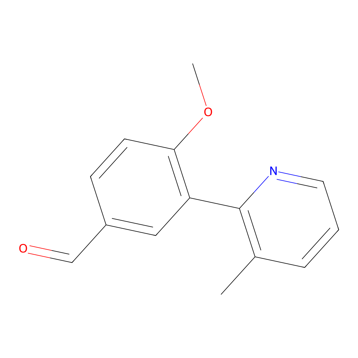 4-Methoxy-3-(3-methyl-2-pyridinyl)benzaldehyde molecular structure, CAS 2555296-86-9