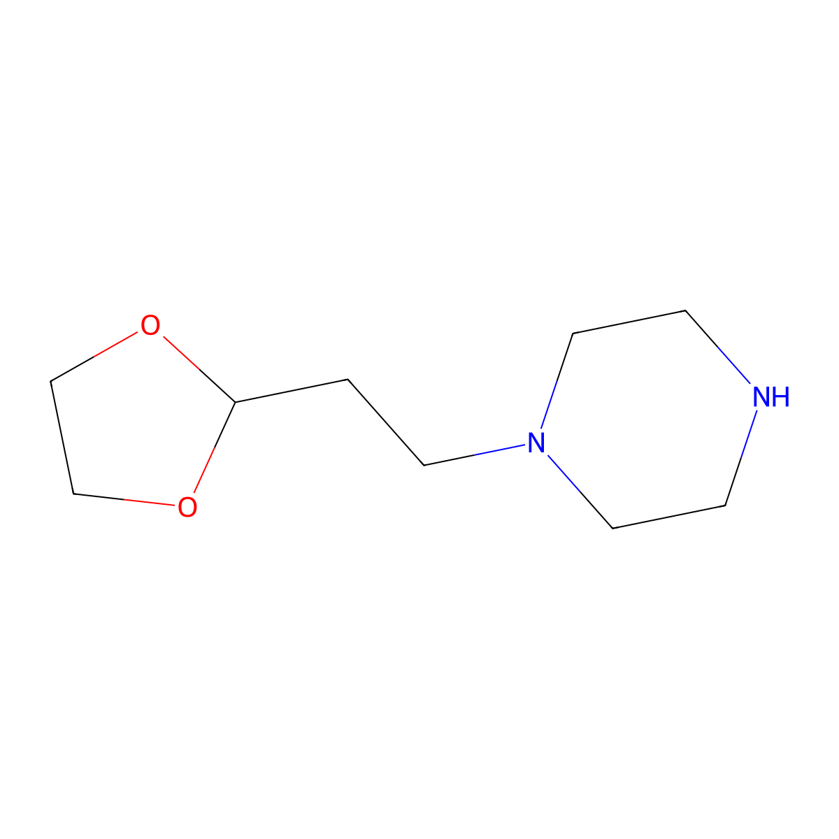 1-[2-(1,3-Dioxolan-2-yl)ethyl]piperazine molecular structure, CAS 25553-77-9