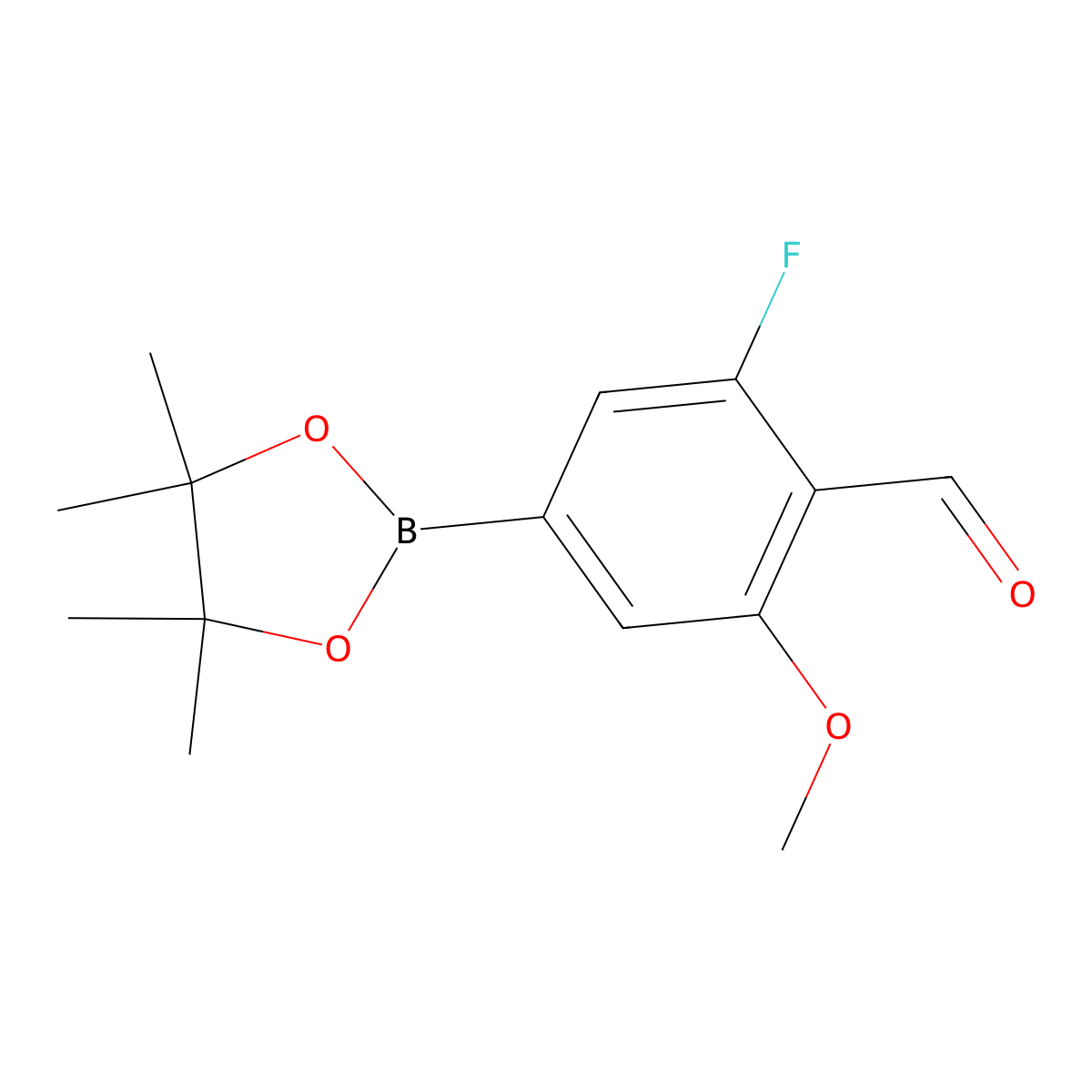 5-Fluoro-4-formyl-3-methoxyphenylboronic acid pinacol ester molecular structure, CAS 2555544-30-2
