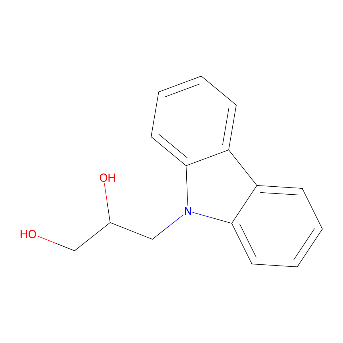 3-Carbazol-9-ylpropane-1,2-diol molecular structure, CAS 25557-79-3