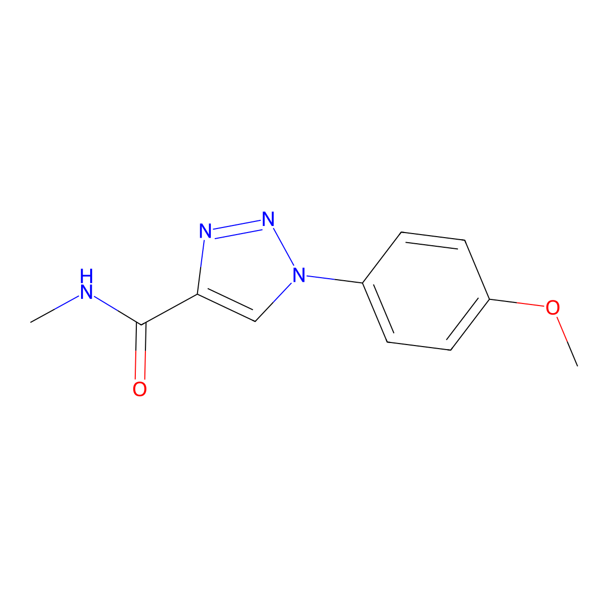 1-(4-methoxyphenyl)-N-methyl-1H-1,2,3-triazole-4-carboxamide molecular structure, CAS 2555746-51-3
