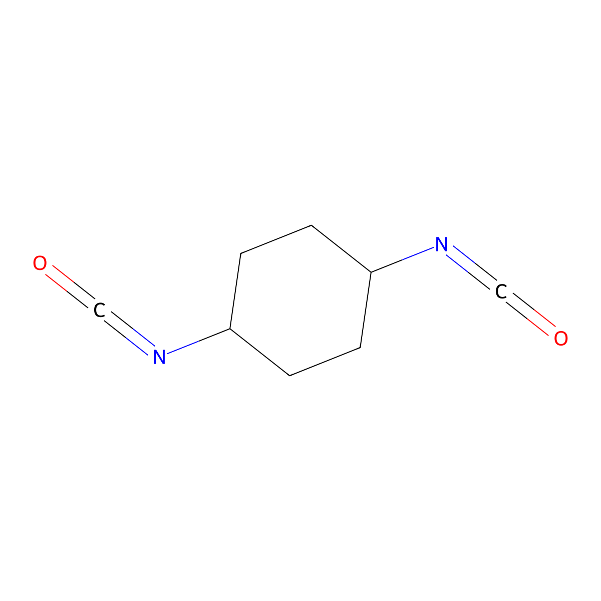 1,4-Cyclohexane diisocyanate molecular structure, CAS 2556-36-7