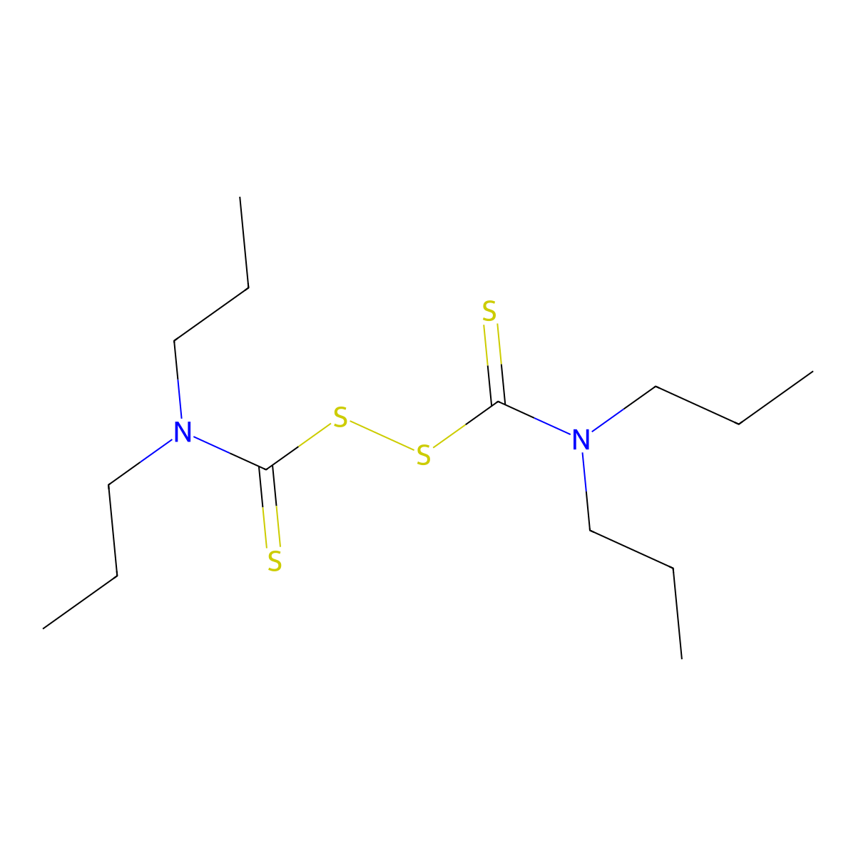 Tetrapropylthiuram disulfide molecular structure, CAS 2556-42-5