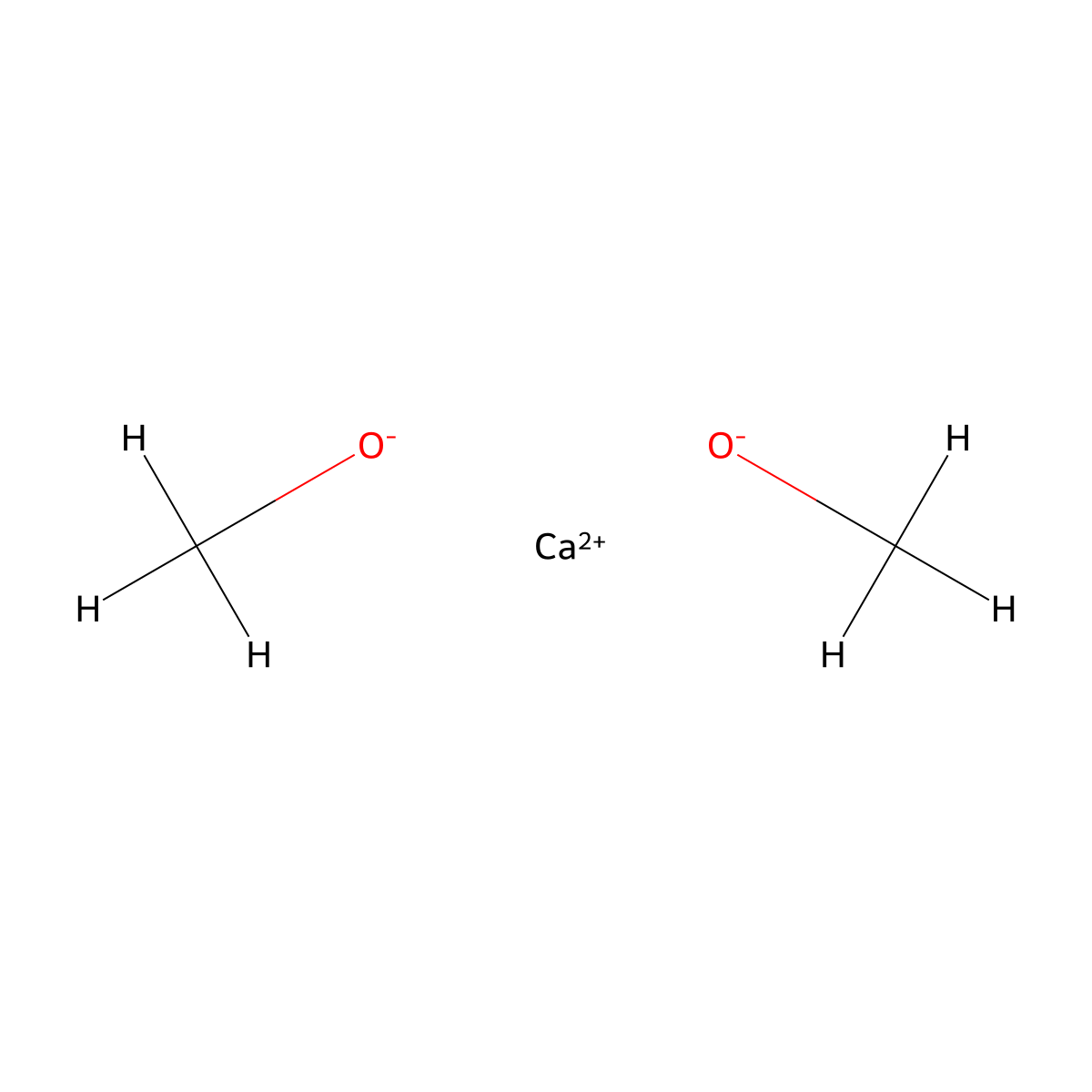 Calcium dimethanolate molecular structure, CAS 2556-53-8
