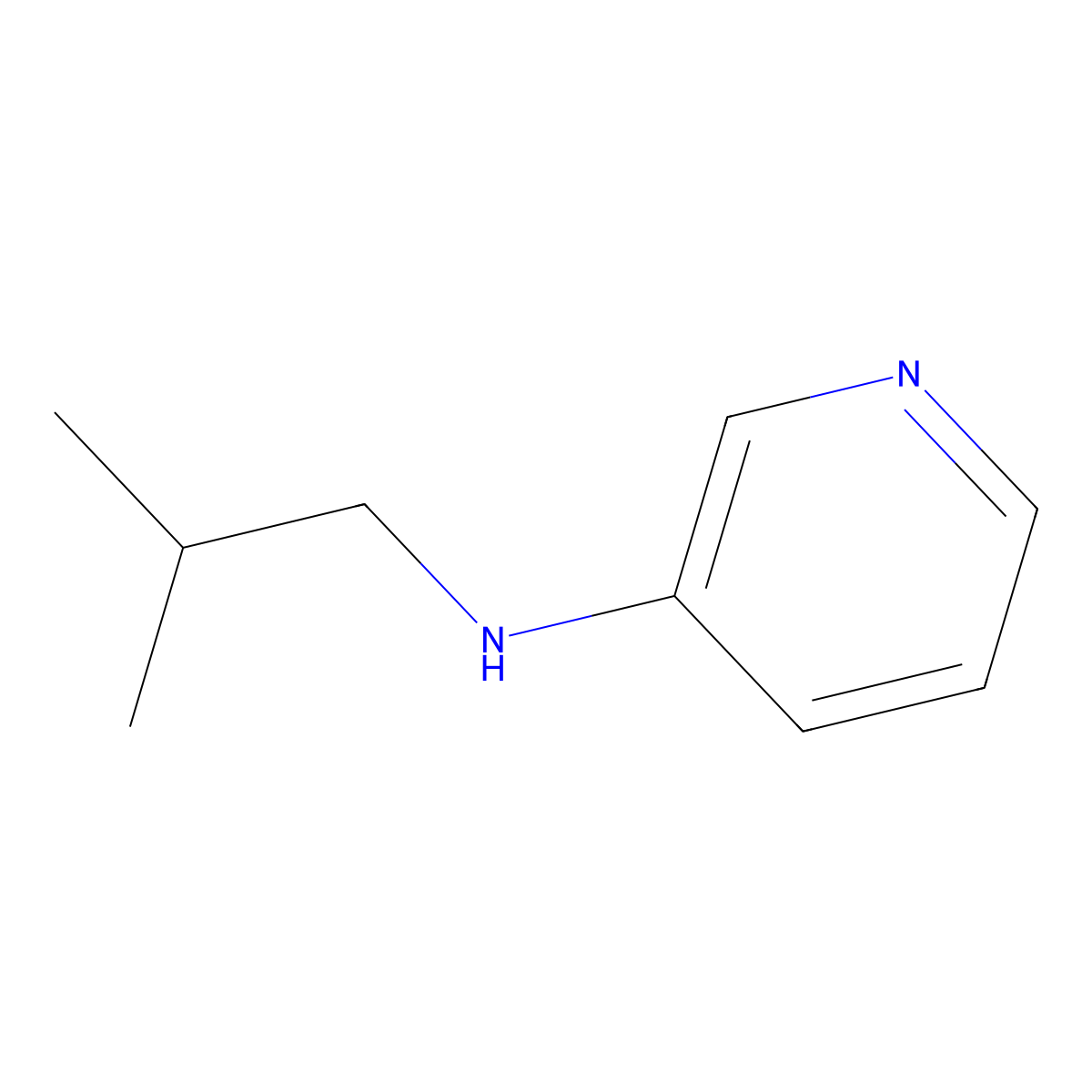 N-(2-methylpropyl)pyridin-3-amine molecular structure, CAS 25560-10-5