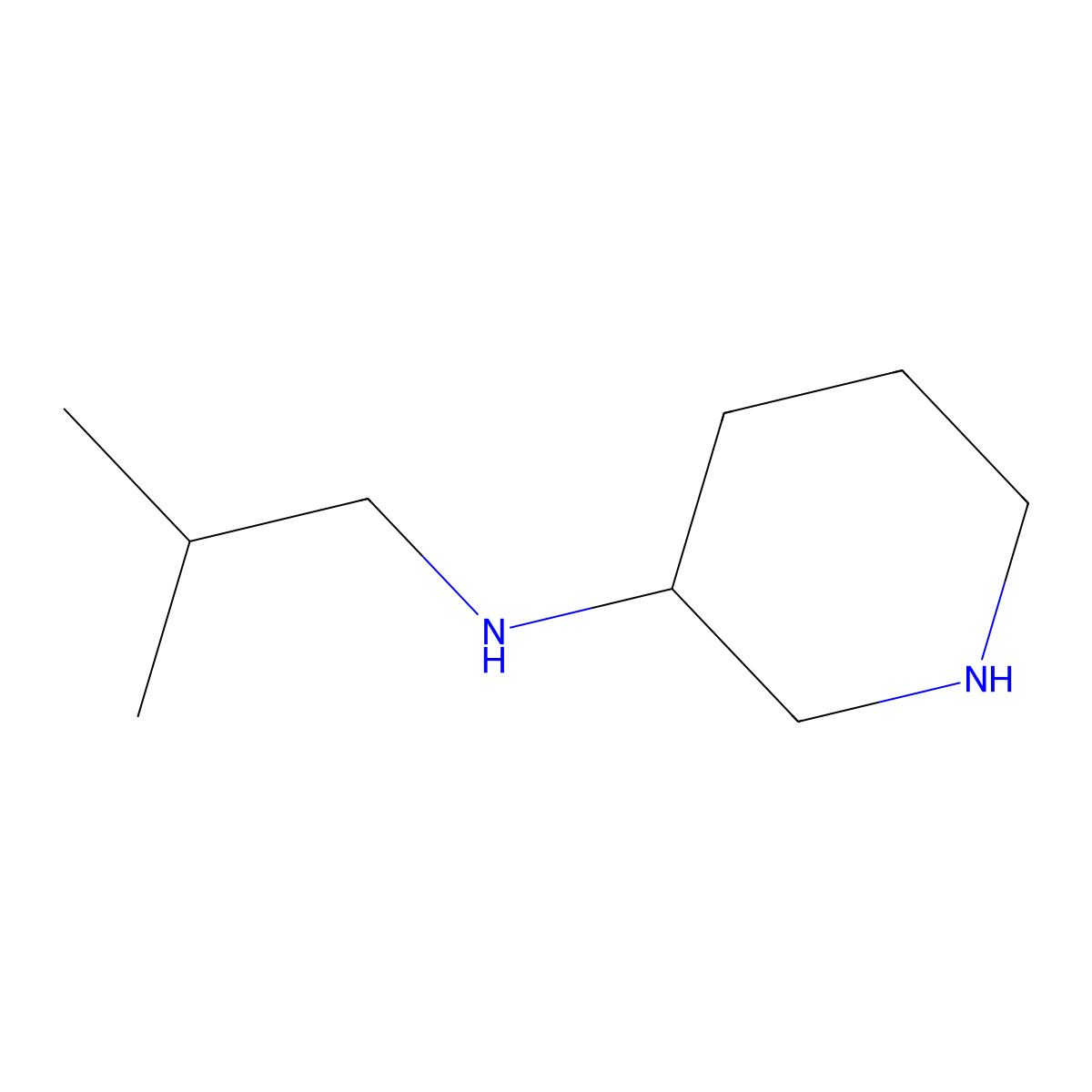 N-(2-Methylpropyl)-3-piperidinamine molecular structure, CAS 25560-13-8