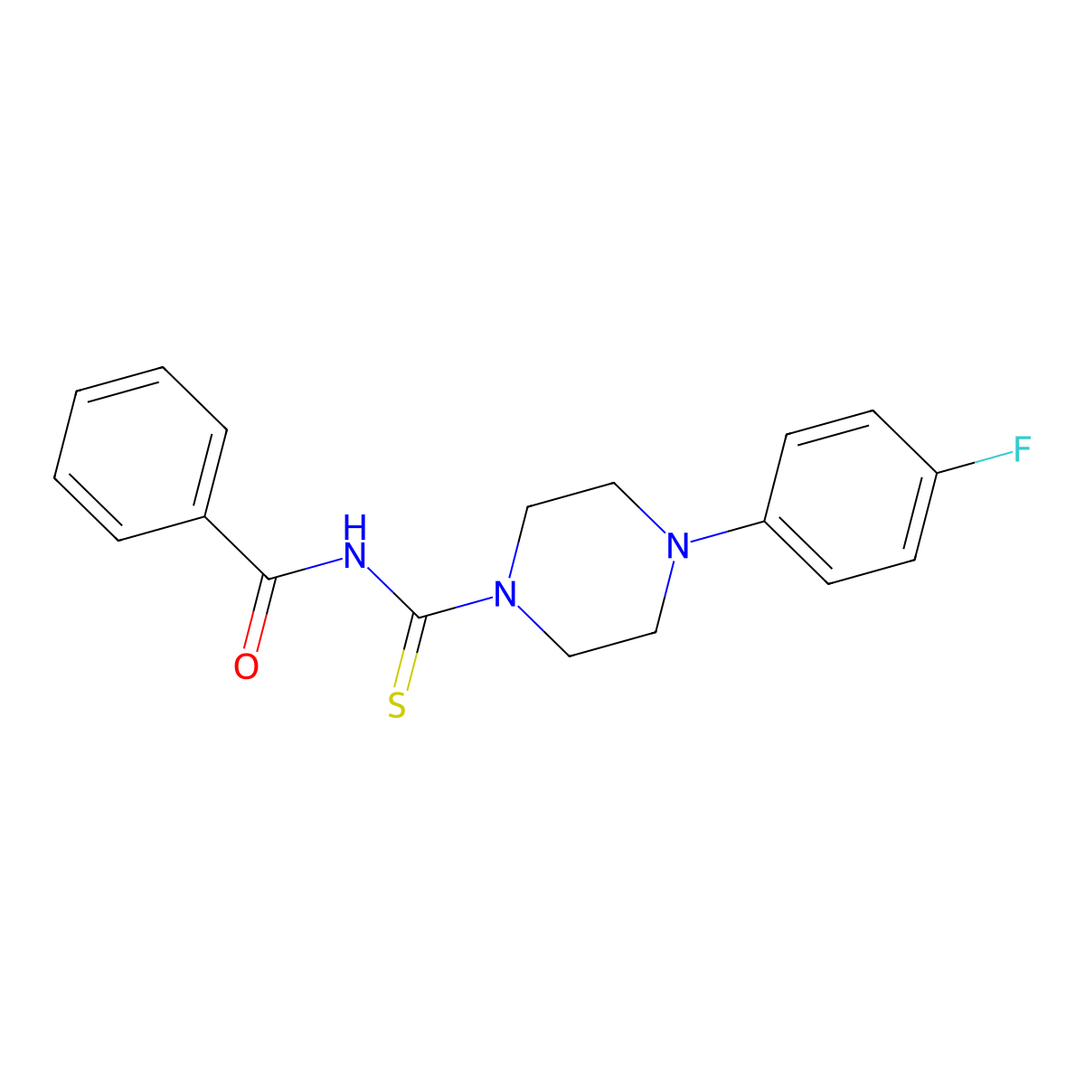 N-[4-(4-fluorophenyl)piperazine-1-carbothioyl]benzamide molecular structure, CAS 25561-80-2