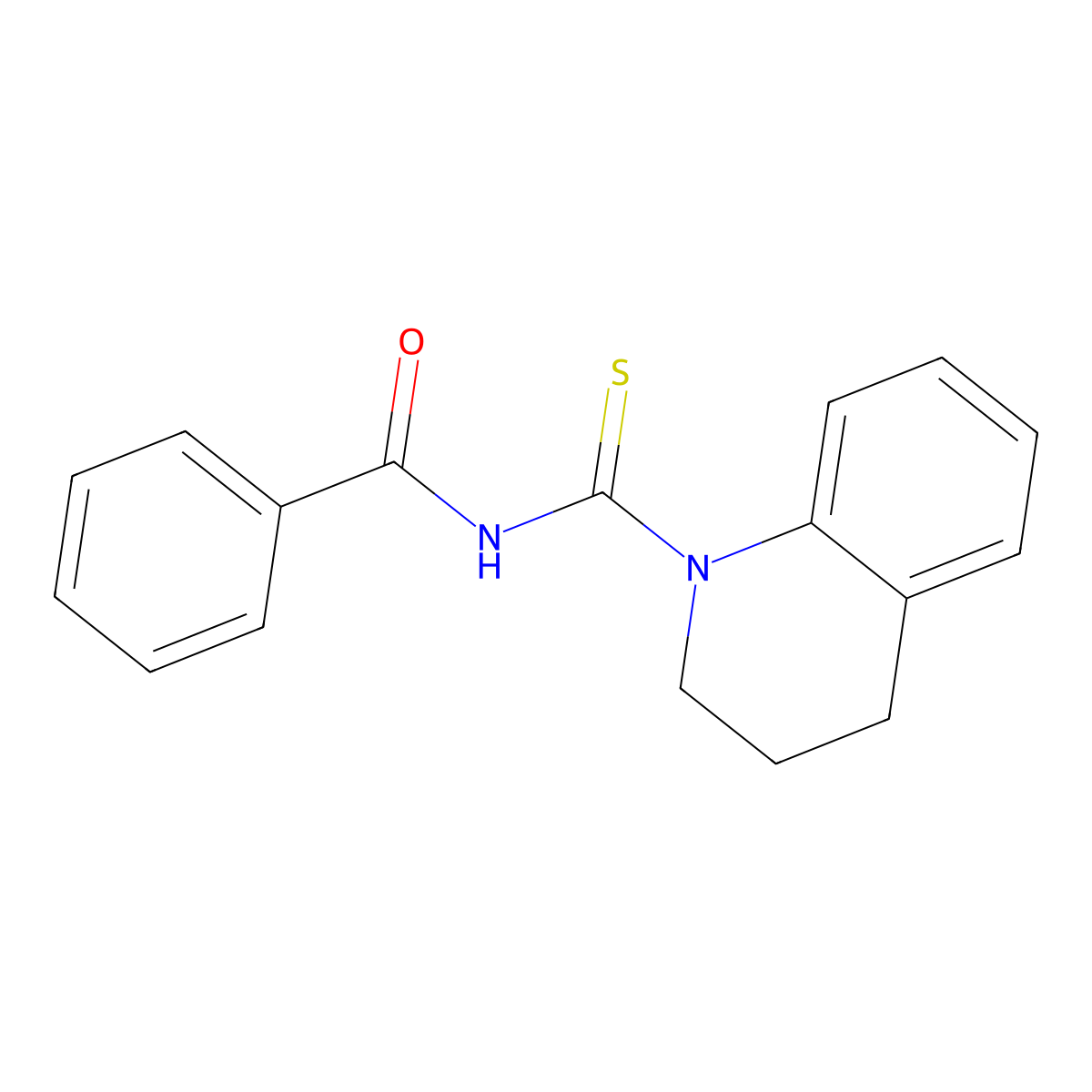 N-(1,2,3,4-tetrahydroquinoline-1-carbonothioyl)benzamide molecular structure, CAS 25561-81-3