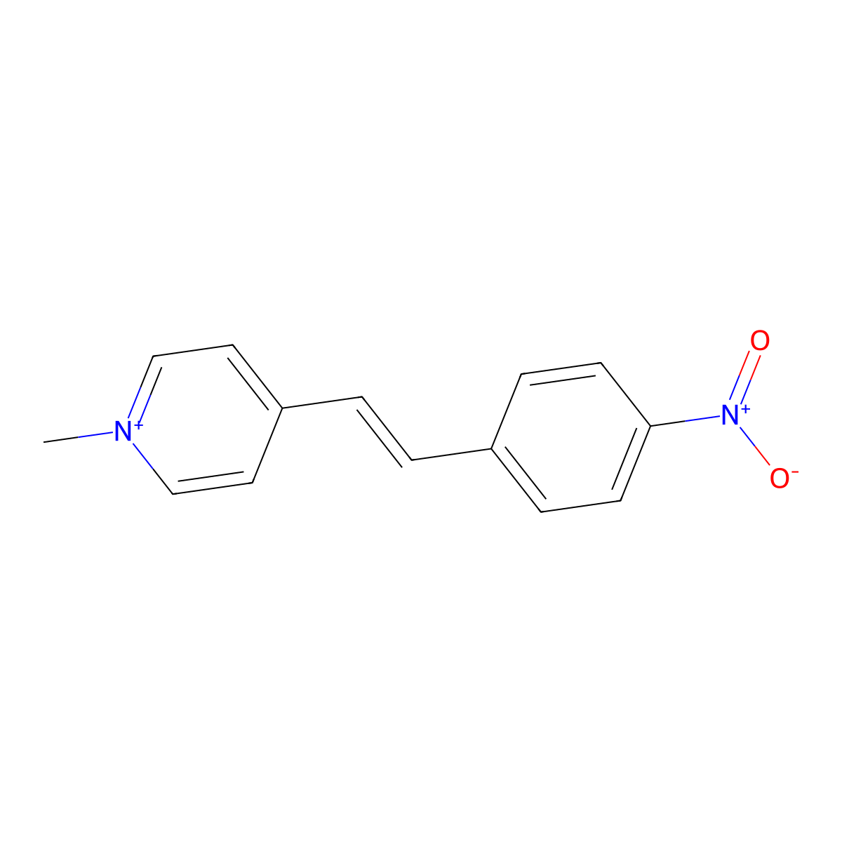 1-Methyl-4-[2-(4-nitrophenyl)ethenyl]pyridinium molecular structure, CAS 25565-22-4