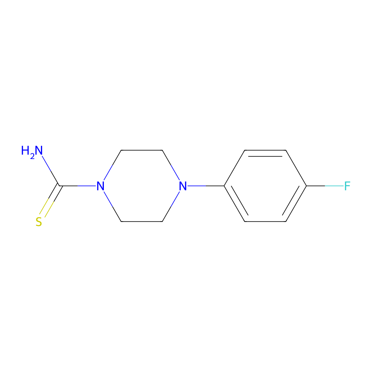 4-(4-Fluorophenyl)piperazine-1-carbothioamide molecular structure, CAS 25565-70-2