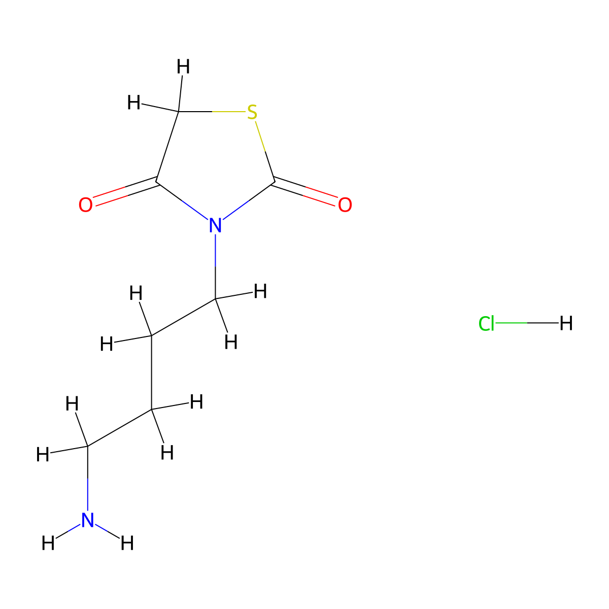 3-(4-Aminobutyl)-1,3-thiazolidine-2,4-dione hydrochloride molecular structure, CAS 25565-82-6