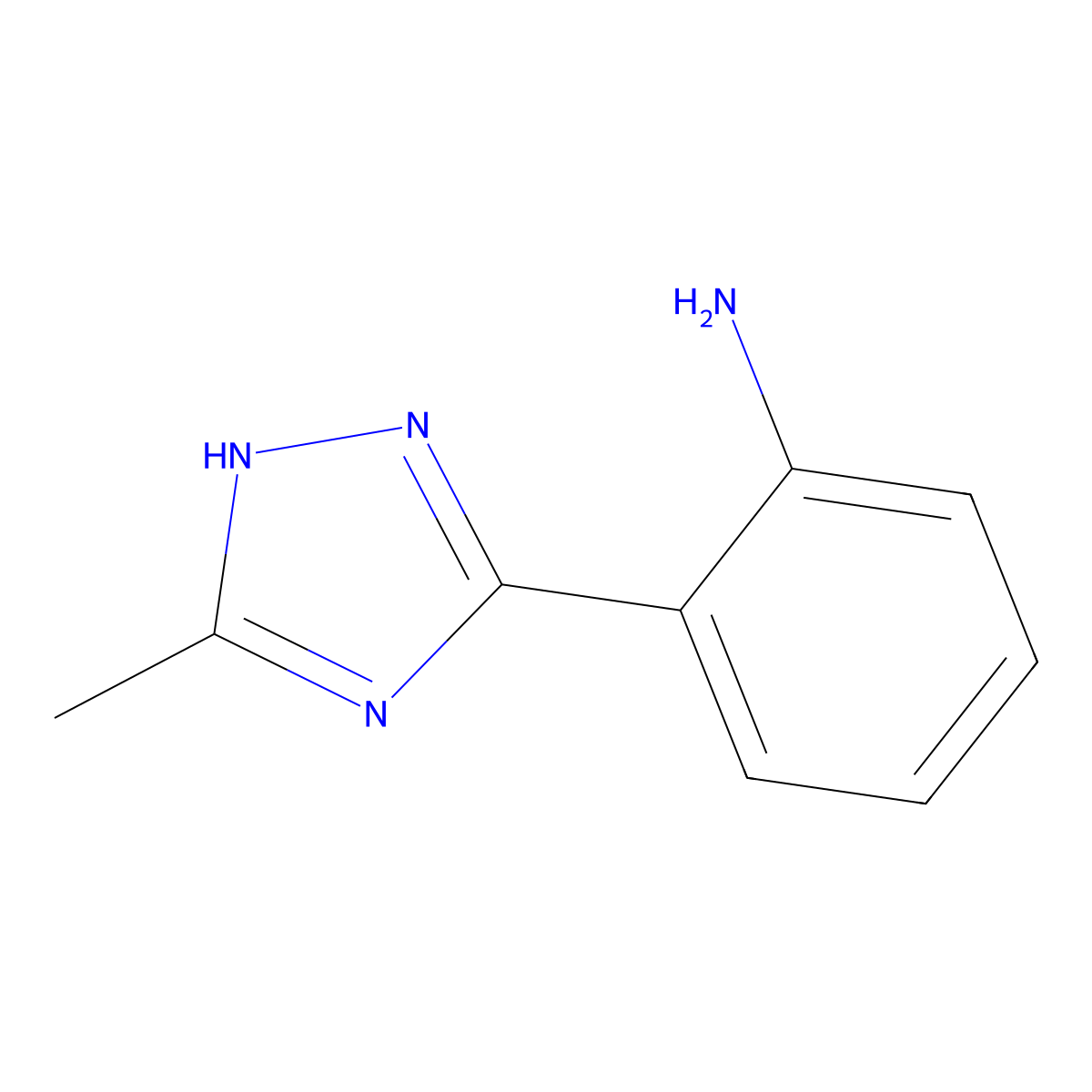 2-(3-methyl-1H-1,2,4-triazol-5-yl)aniline molecular structure, CAS 25568-69-8