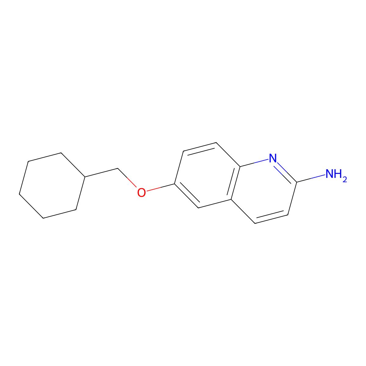 6-(Cyclohexylmethoxy)quinolin-2-amine molecular structure, CAS 2556839-22-4