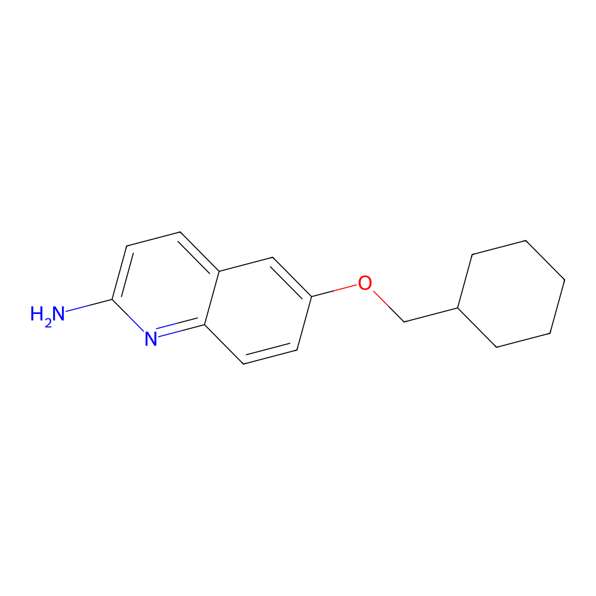 6-(Cyclohexylmethoxy)quinolin-2-amine molecular structure, CAS 2556839-22-4