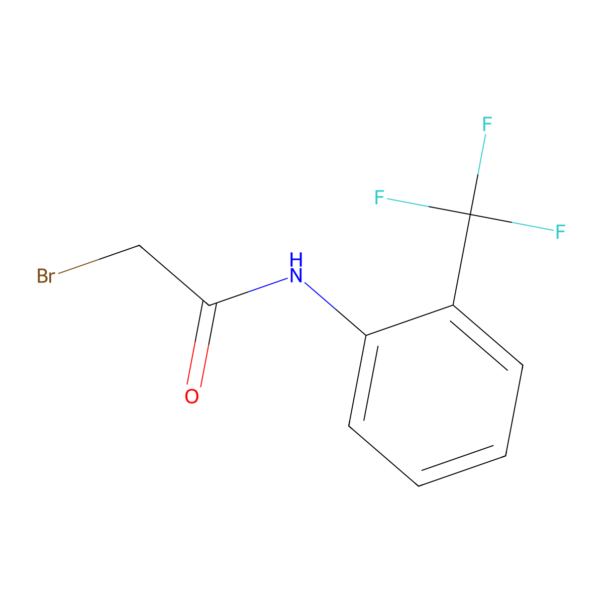 2-bromo-N-[2-(trifluoromethyl)phenyl]acetamide molecular structure, CAS 2557-04-2